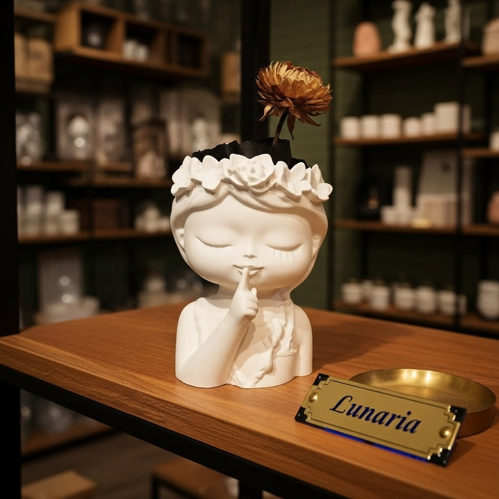La Custode – Statuetta Gesso Naturale Porta oggetti o mini vaso