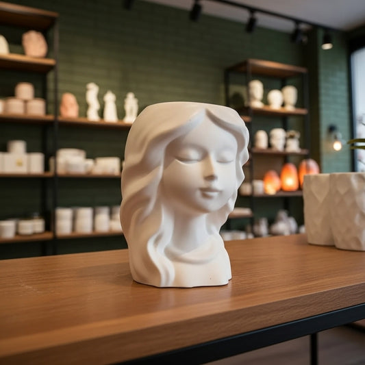 La Musa – Statuetta in Gesso Naturale Porta Oggetti Artigianale