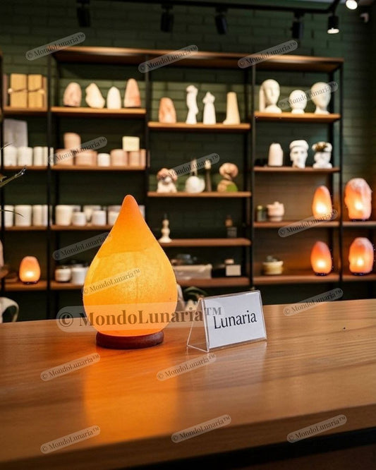 Lampa di sale Goccia di Luce  e candela Petali di Luna