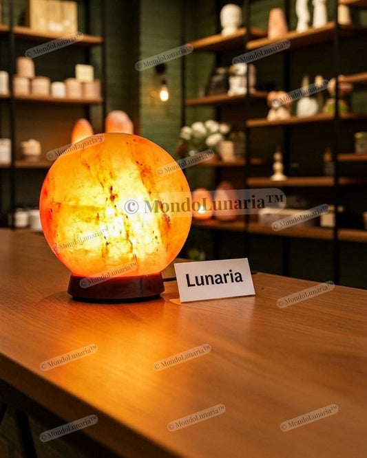Lampada di Sale – Sfera Luminosa e candela Petali di Luna