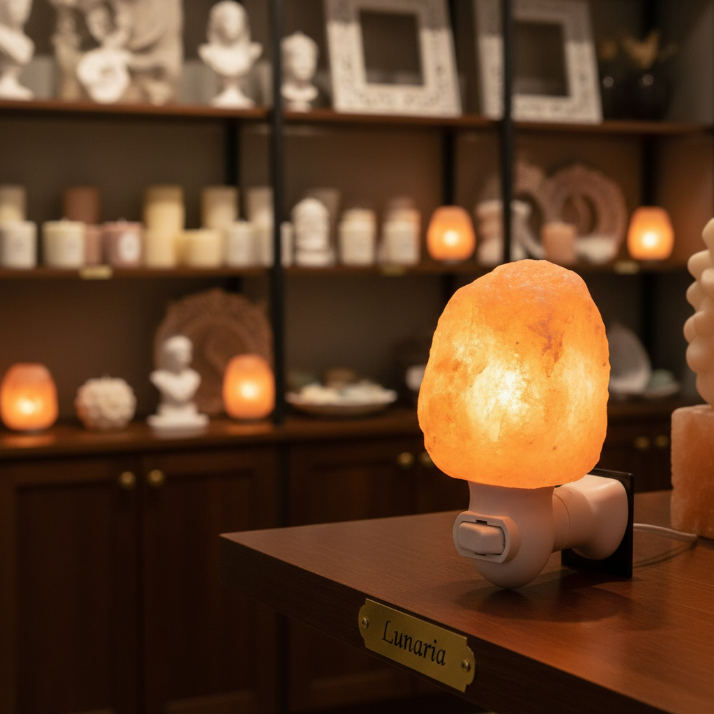 Lampada di Sale – Luce Notturna  e Candela Petali di Luna