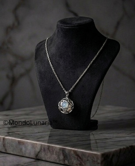 Collana Pentasfera Pietra Luna – Geometria Sacra