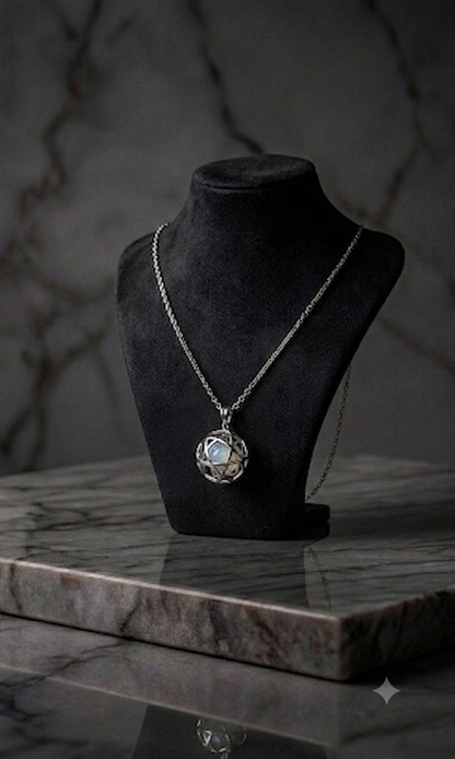 Collana Pentasfera Pietra Luna – Geometria Sacra