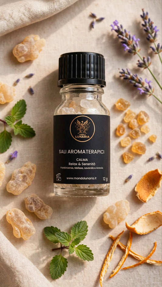 Sali Aromaterapici Calma – Incenso (Frankincense), Melissa, Lavanda e Arancio
